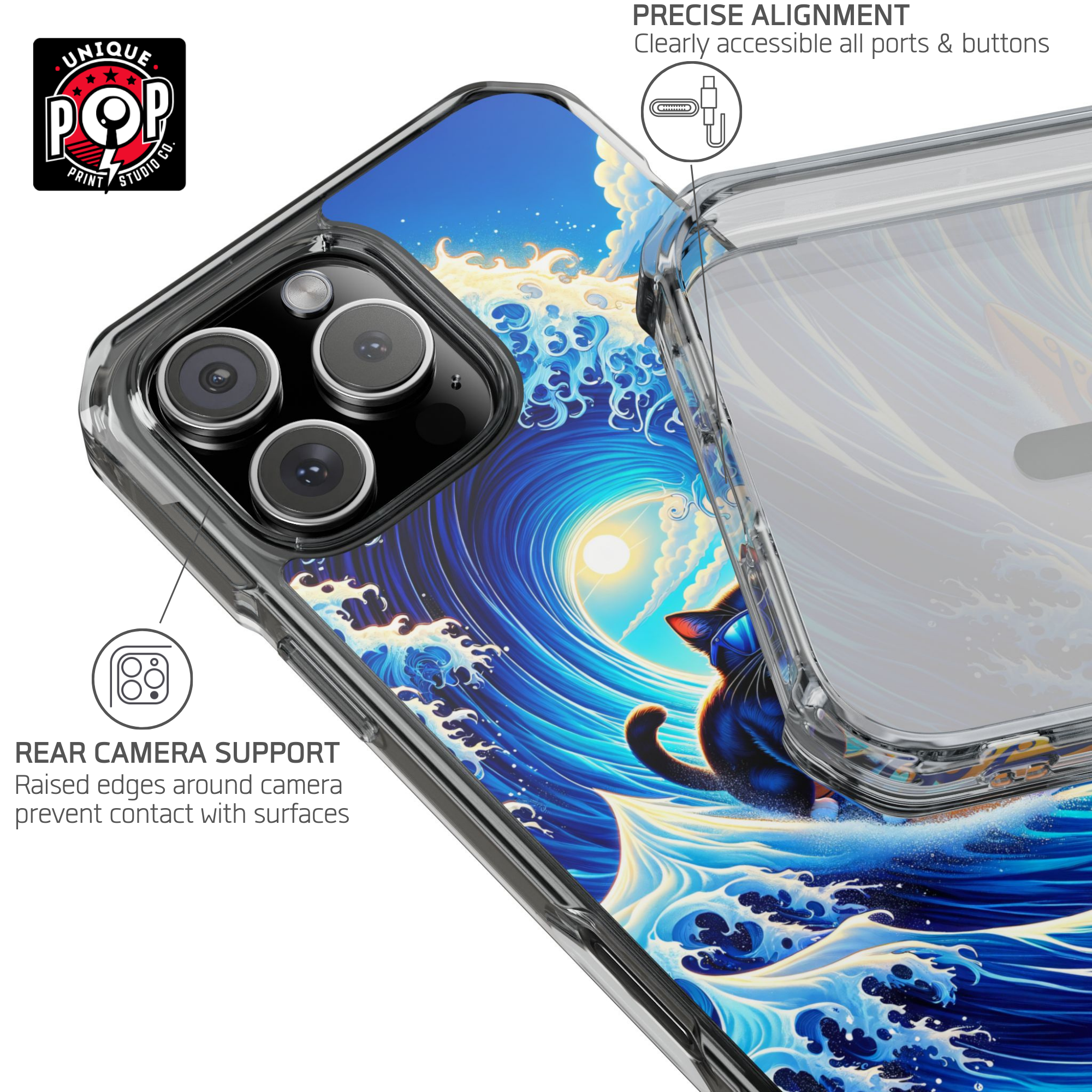 Kittyverse Adventures | "Wave" | MagSafe® clear case for iPhone®