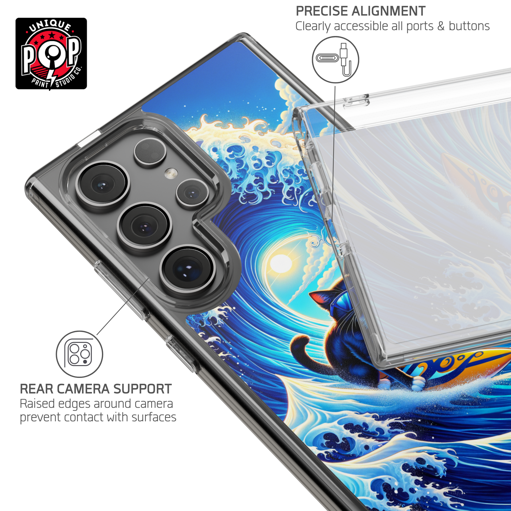 Kittyverse Adventures | "Wave" | Clear Case for Samsung®