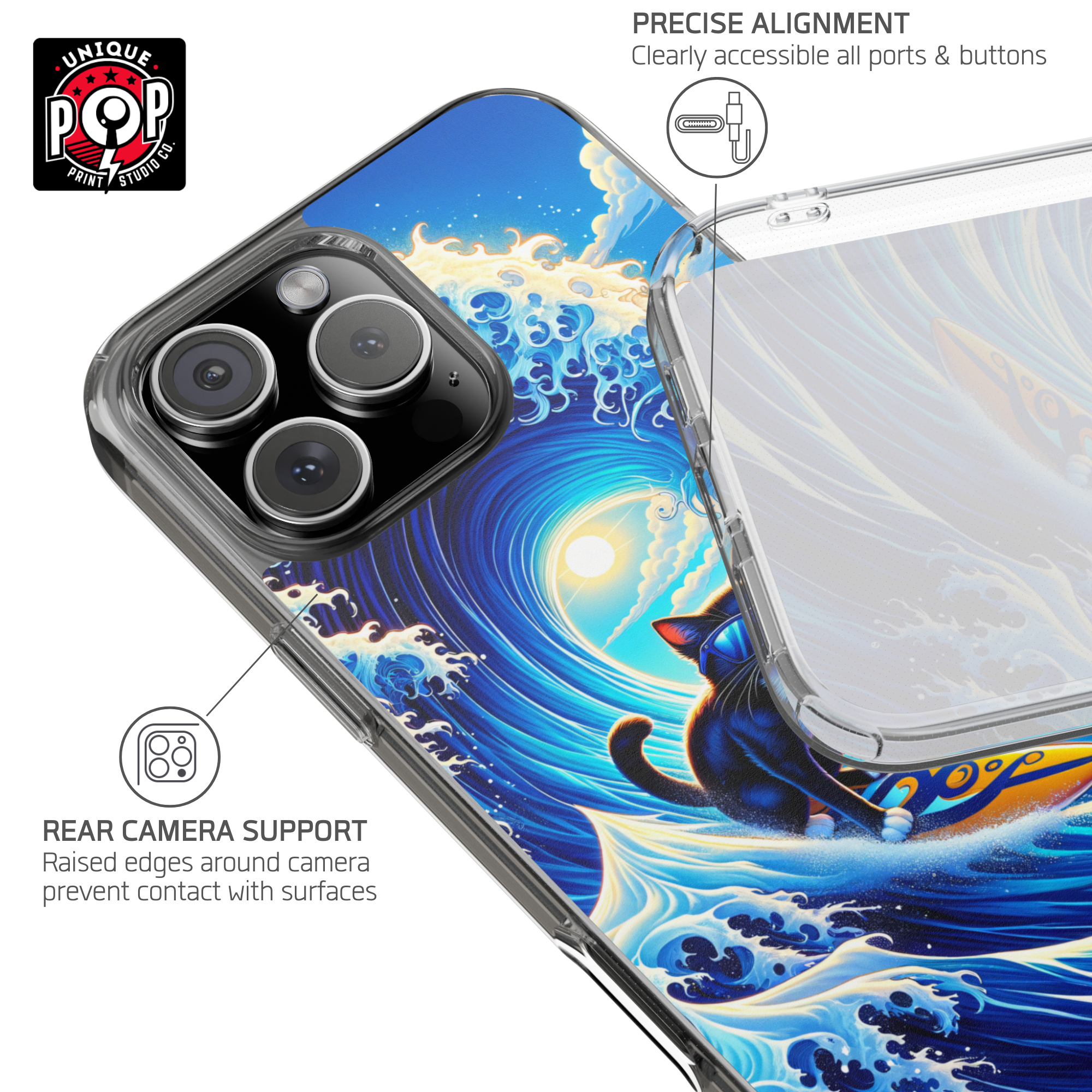 Kittyverse Adventures | "Wave" | Clear Case for iPhone®