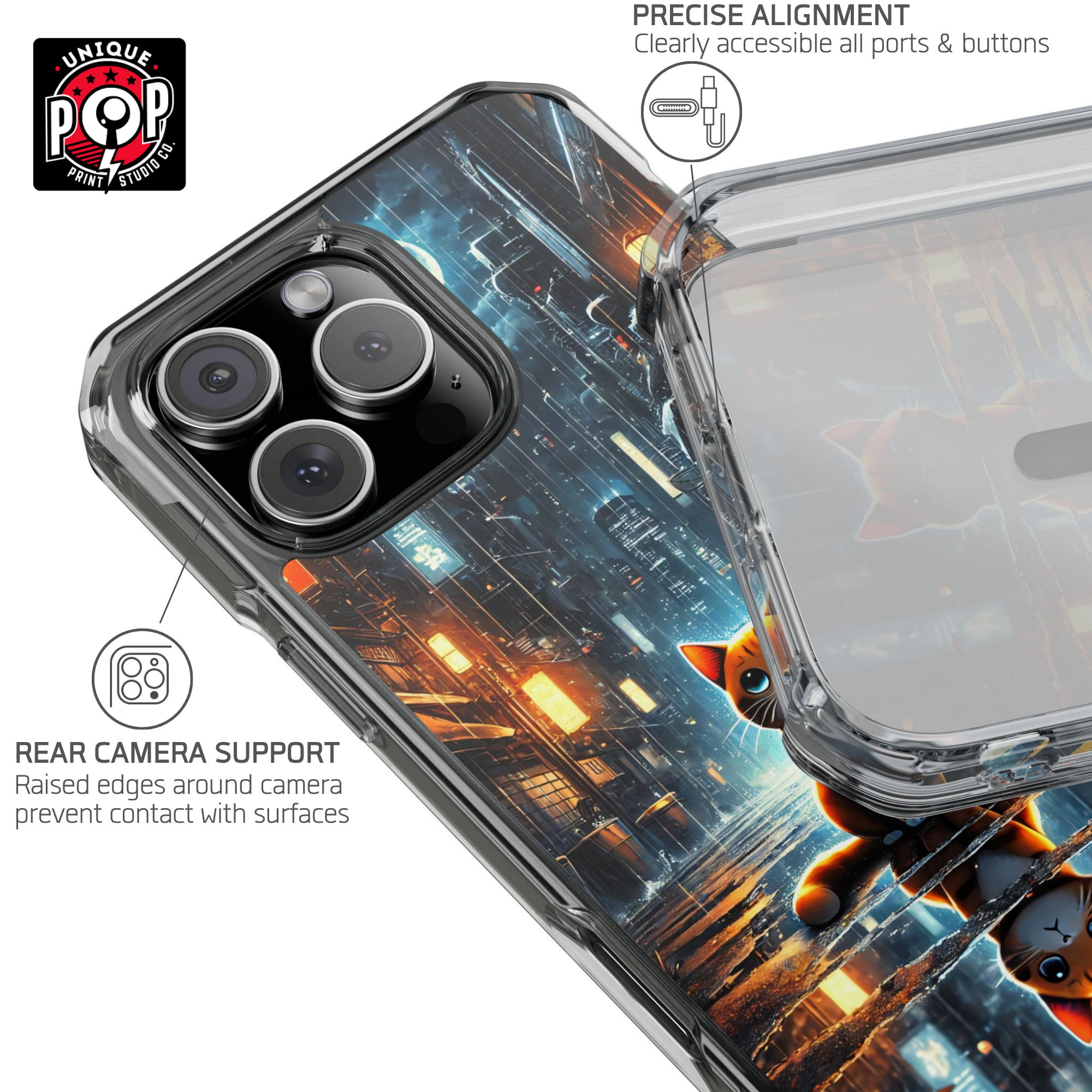 Kittyverse Adventures | "City" | MagSafe® clear case for iPhone®