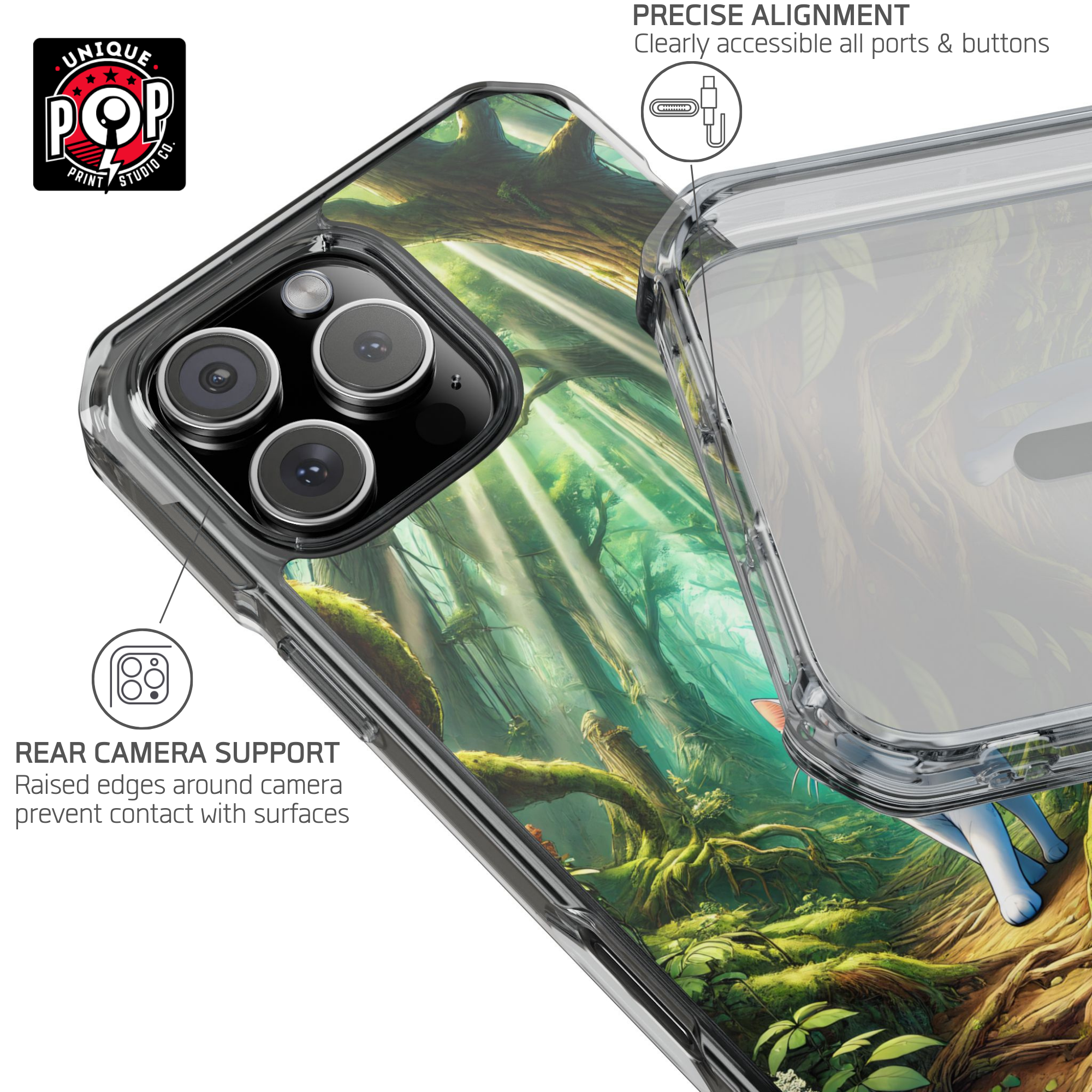 Kittyverse Adventures | "Forest" | MagSafe® clear case for iPhone®