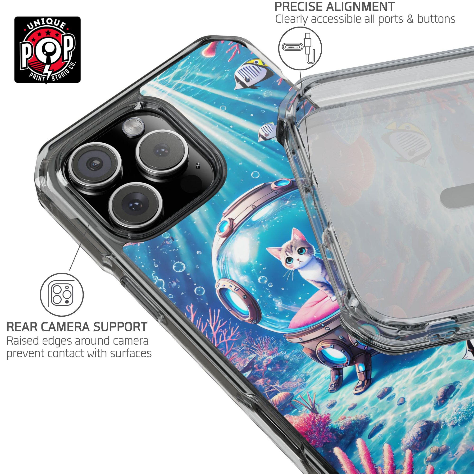 Kittyverse Adventures | "Ocean" | MagSafe® clear case for iPhone®