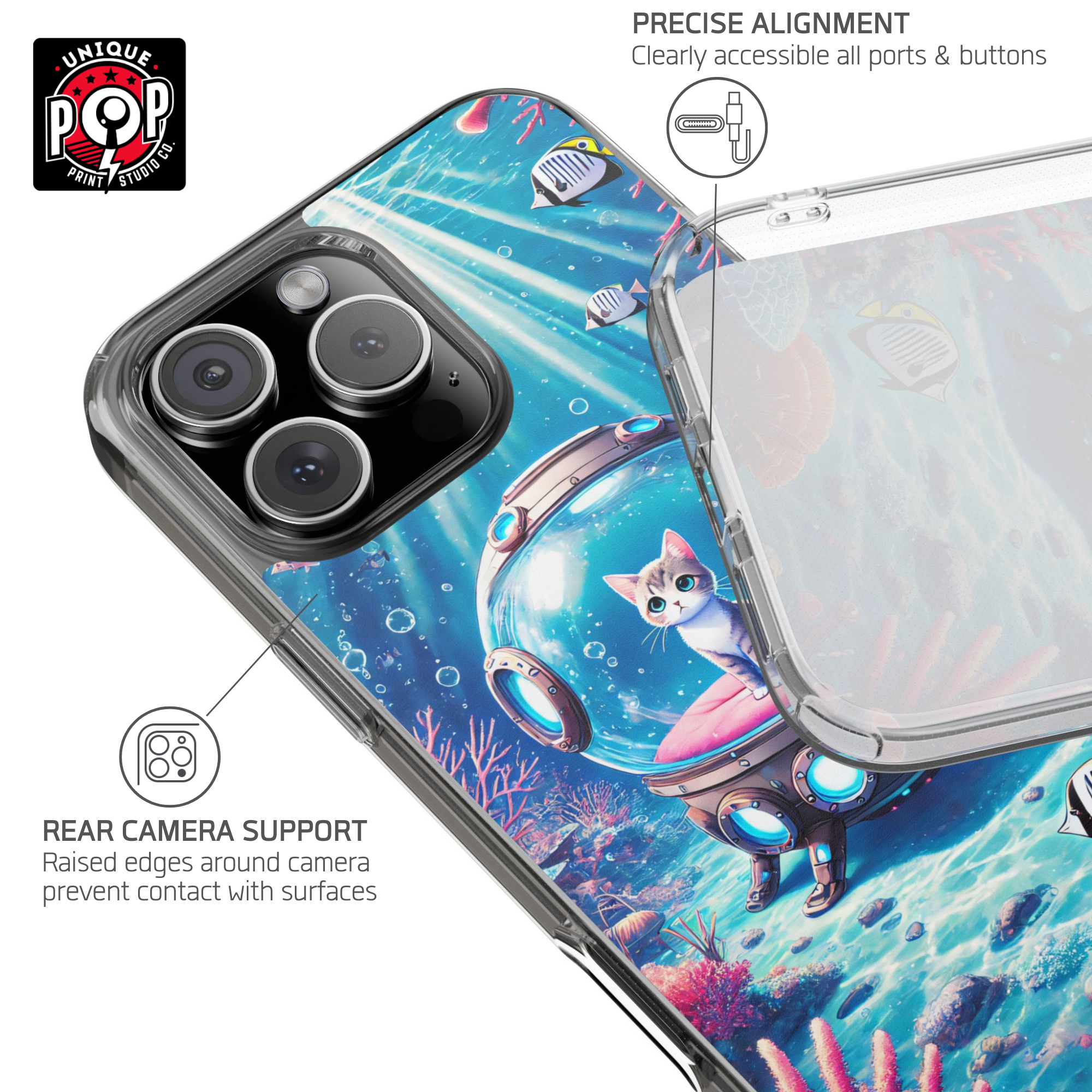 Kittyverse Adventures | "Ocean" | Clear Case for iPhone®