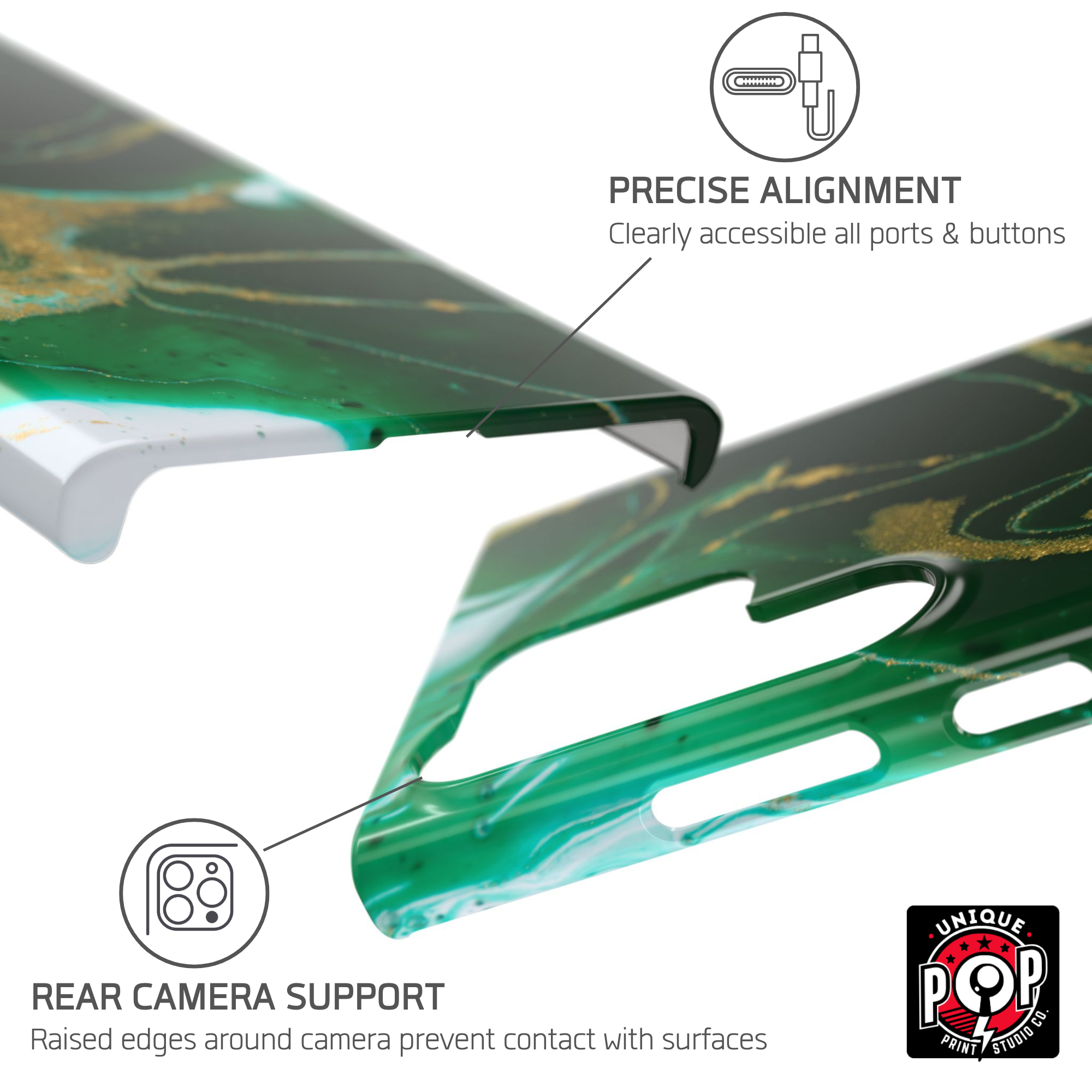 Galactic elegance | "Green Marble" | Ultra slim case for Samsung®