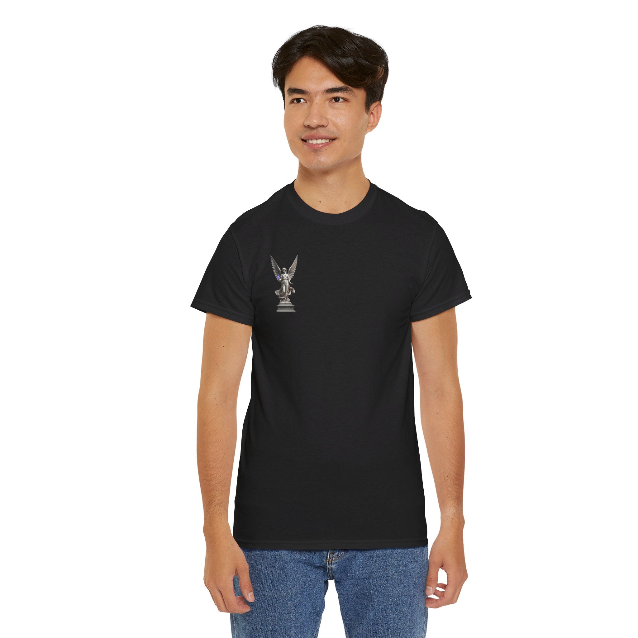 Graceful Guardian | Angel statue | Unisex Heavy Cotton Tee