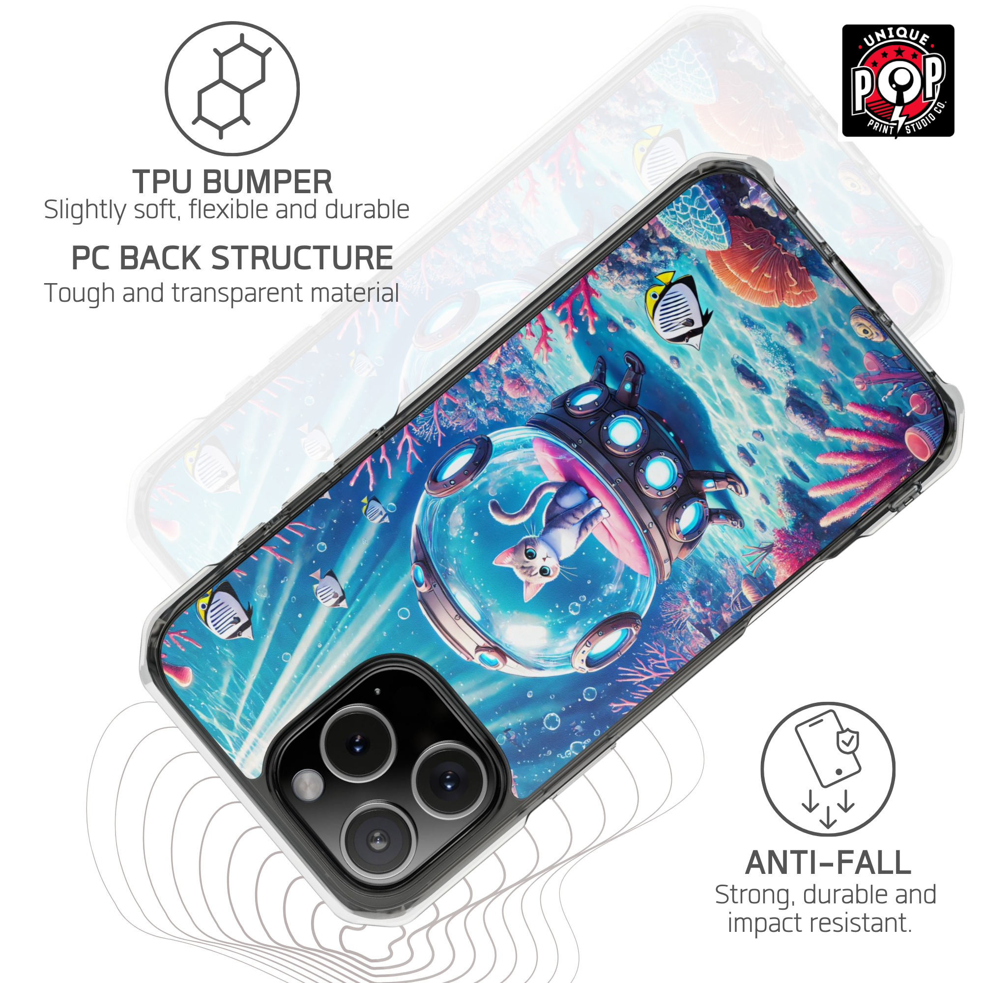 Kittyverse Adventures | "Ocean" | MagSafe® clear case for iPhone®