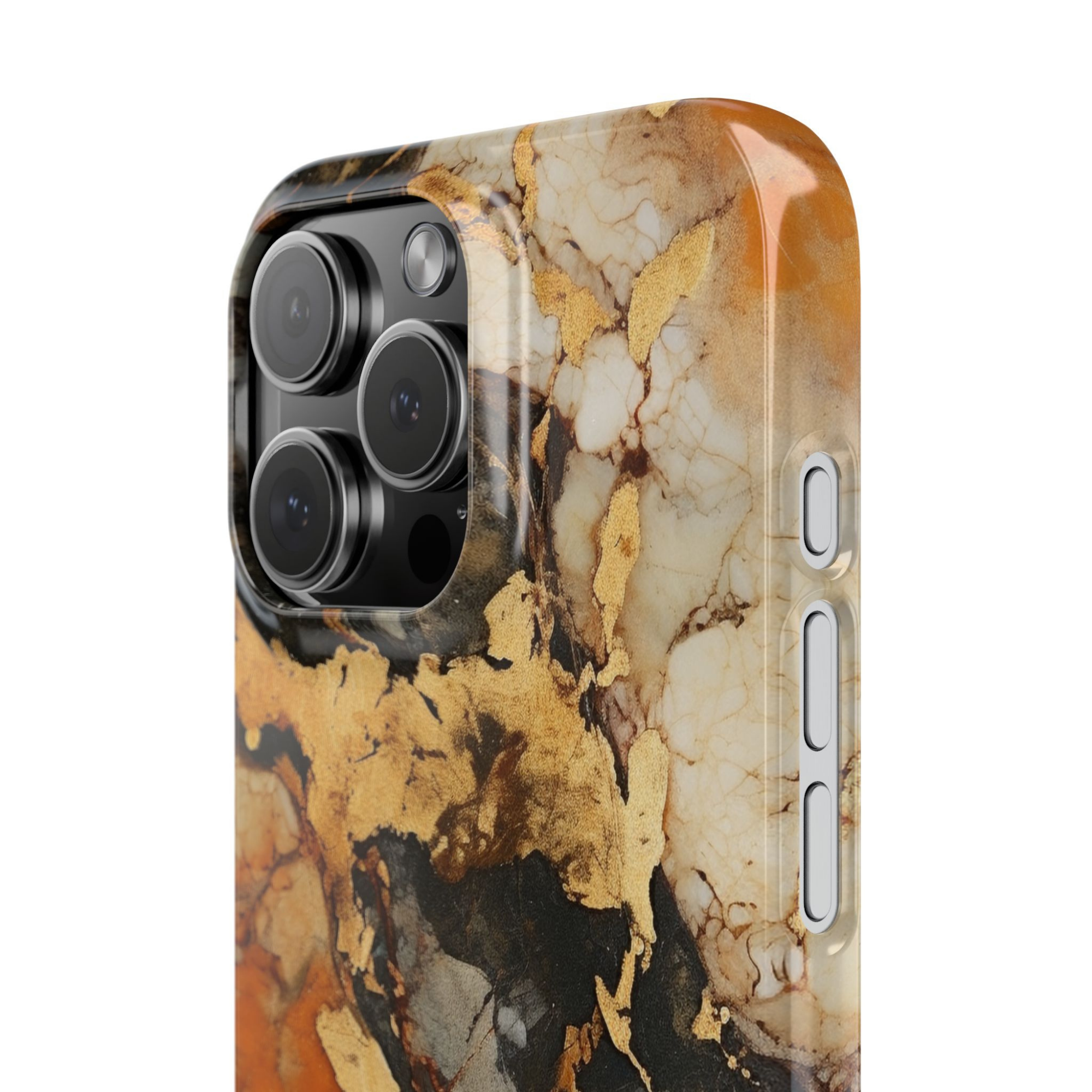 Galactic elegance | "Orange Black Gold" | Ultra slim case for iPhone®