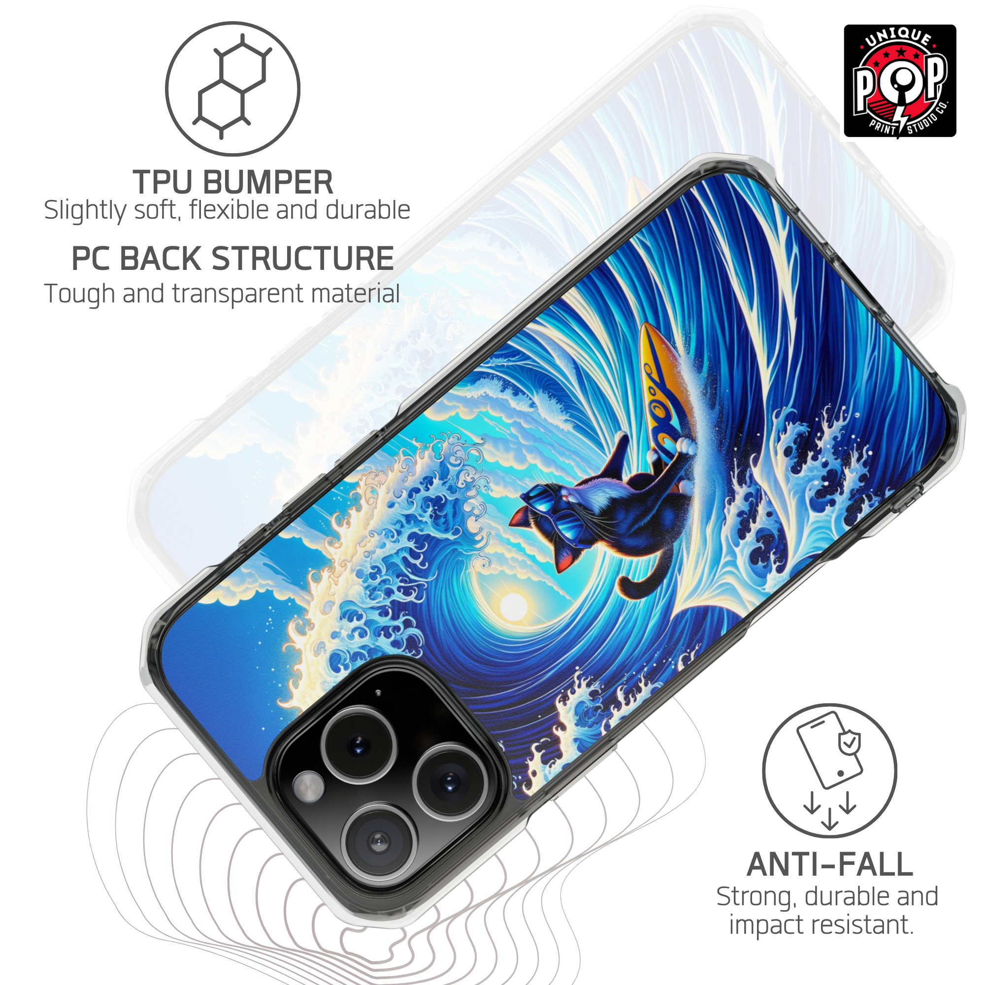 Kittyverse Adventures | "Wave" | MagSafe® clear case for iPhone®