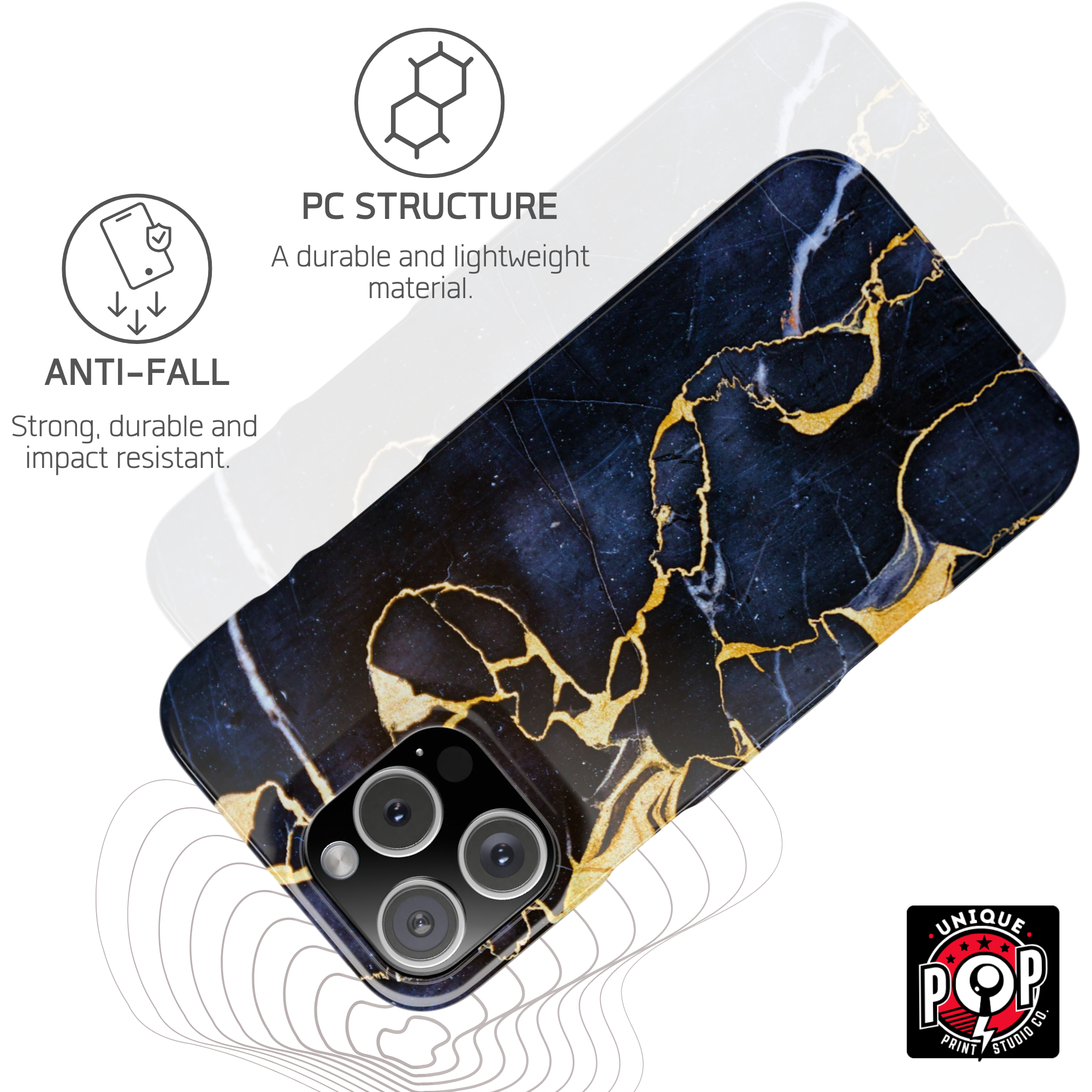 Galactic elegance | "Blue Gold" | Ultra slim case for iPhone®