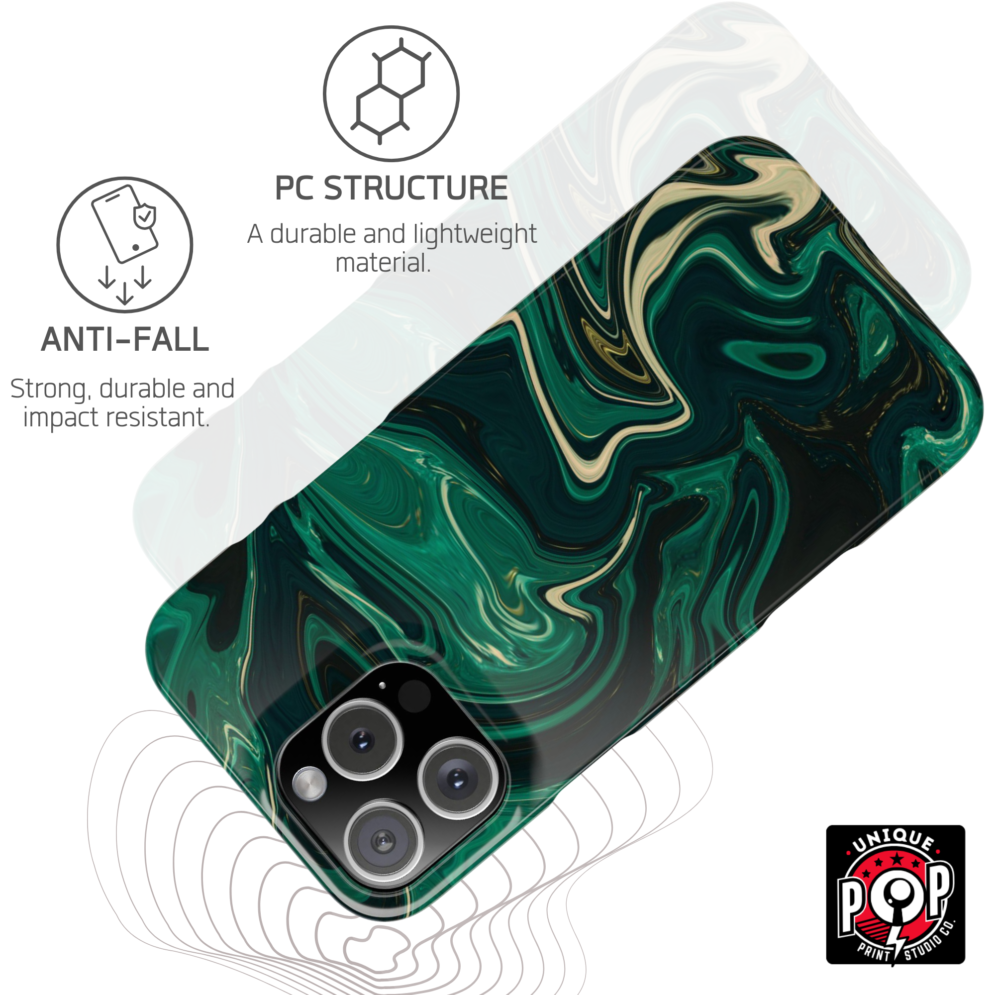 Galactic elegance | "Dark Green" | Ultra slim case for iPhone®