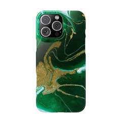 Galactic elegance | "Green Marble" | Ultra slim case for iPhone®