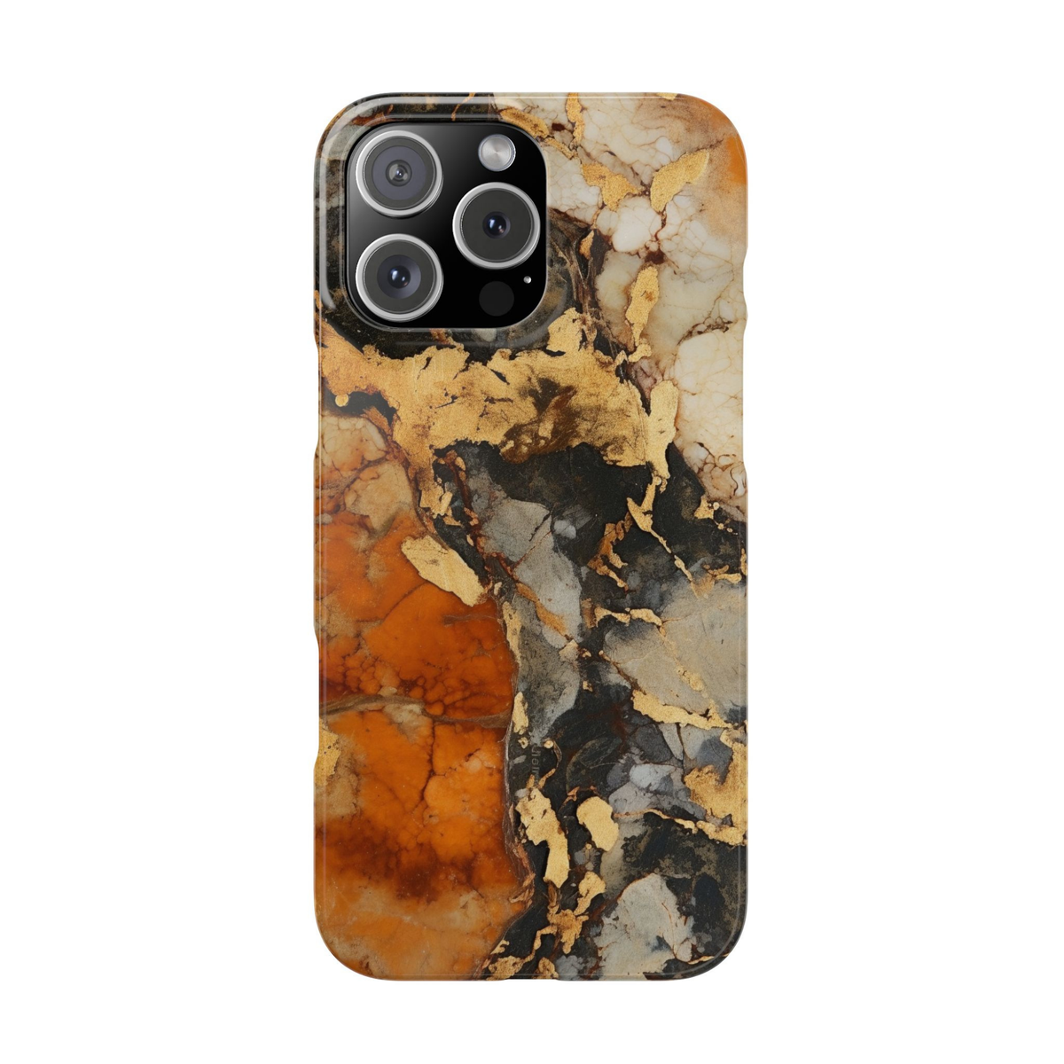 Galactic elegance | "Orange Black Gold" | Ultra slim case for iPhone®