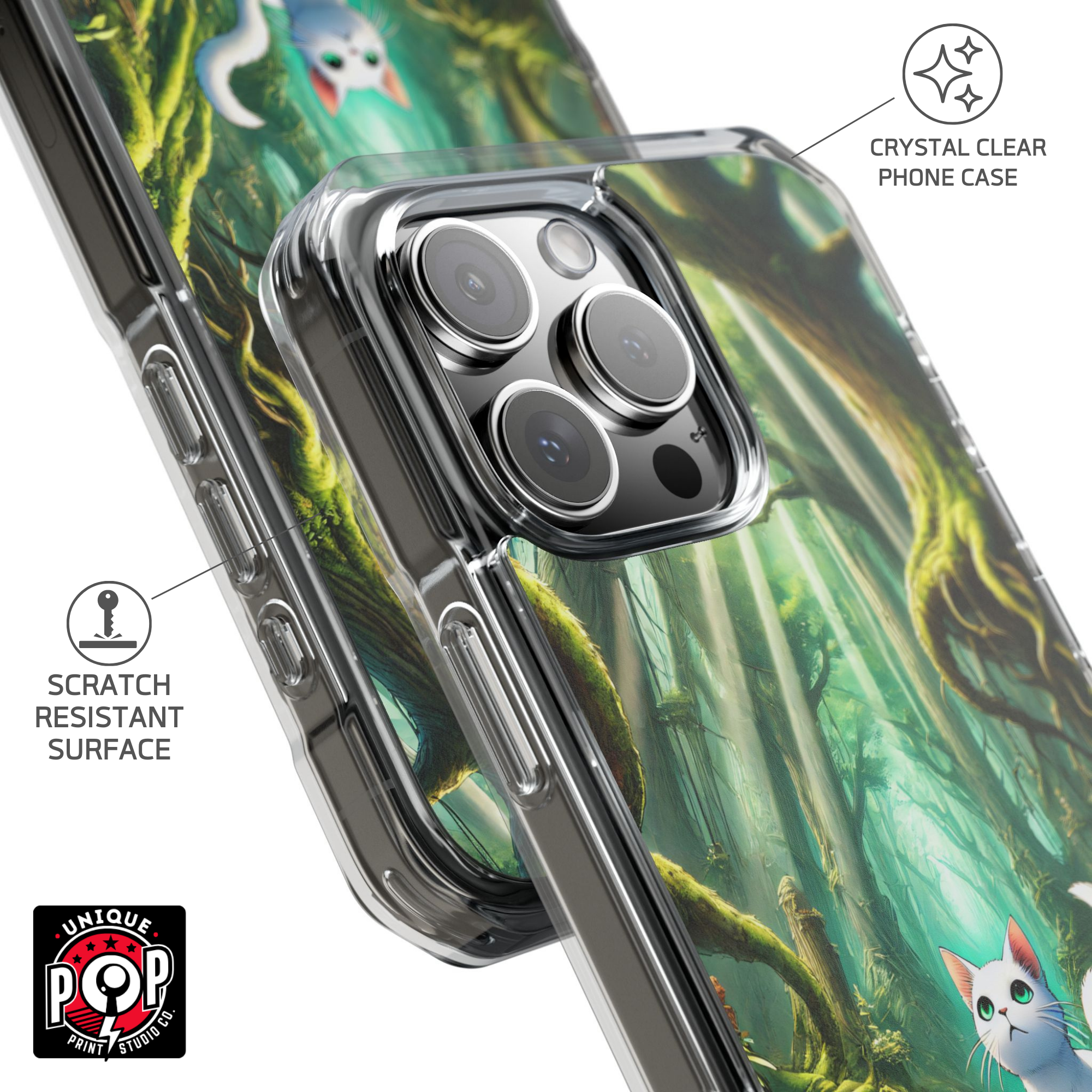 Kittyverse Adventures | "Forest" | MagSafe® clear case for iPhone®