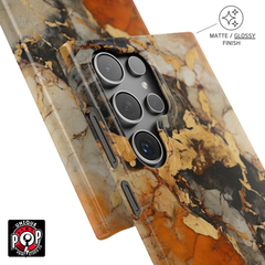 Galactic elegance | "Orange Black Gold" | Ultra slim case for Samsung®