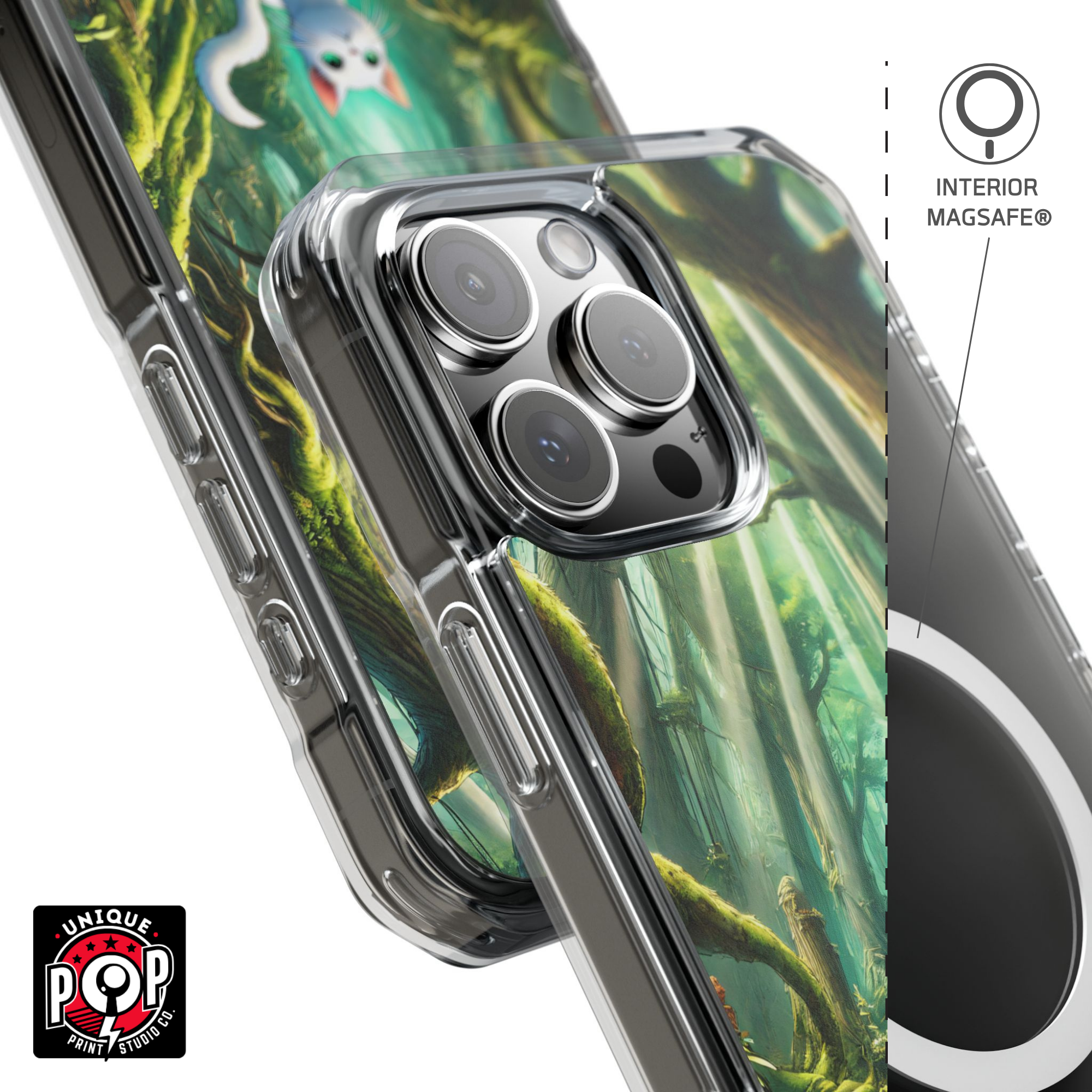 Kittyverse Adventures | "Forest" | MagSafe® clear case for iPhone®