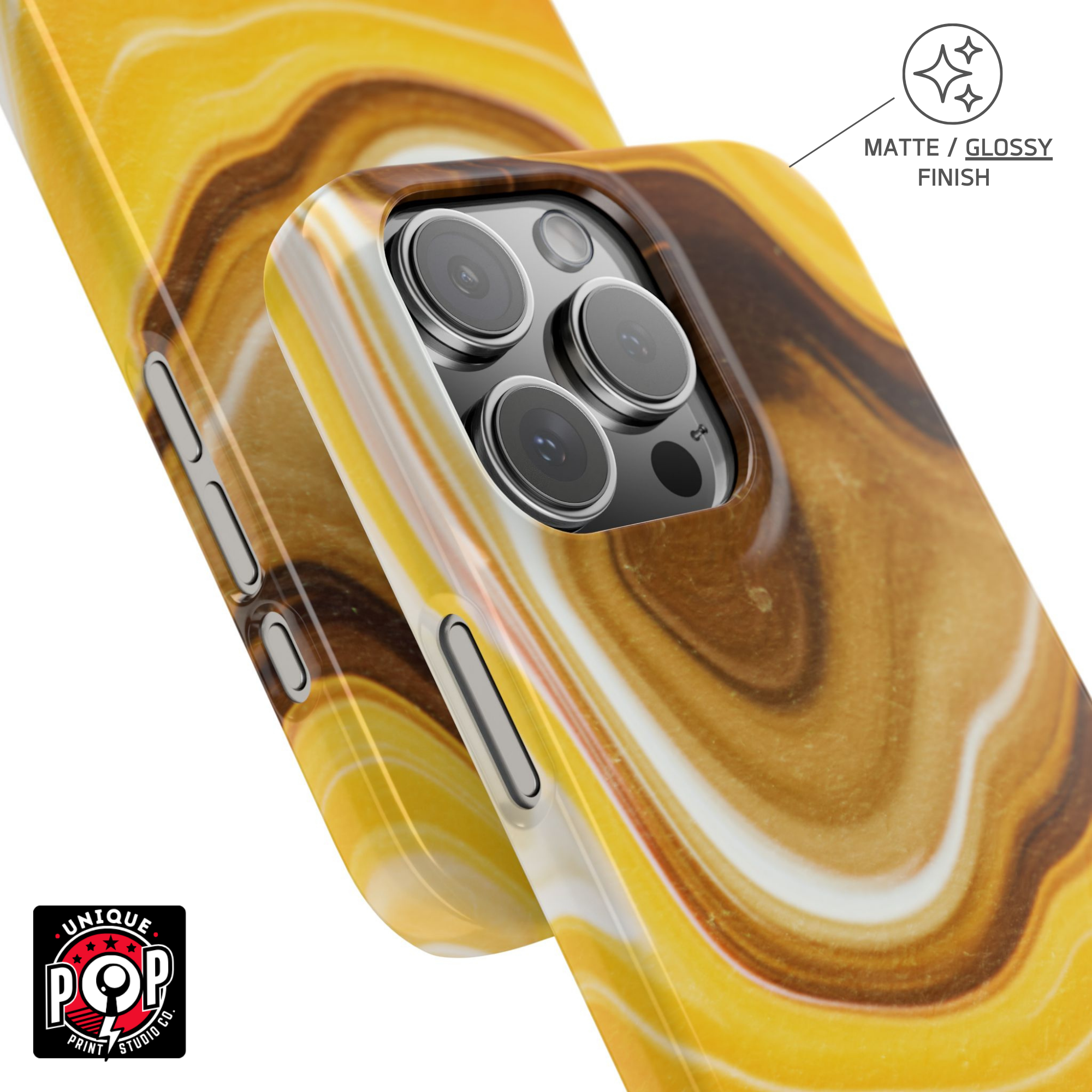 Galactic elegance | "Yellow Brown White" | Ultra slim case for iPhone®