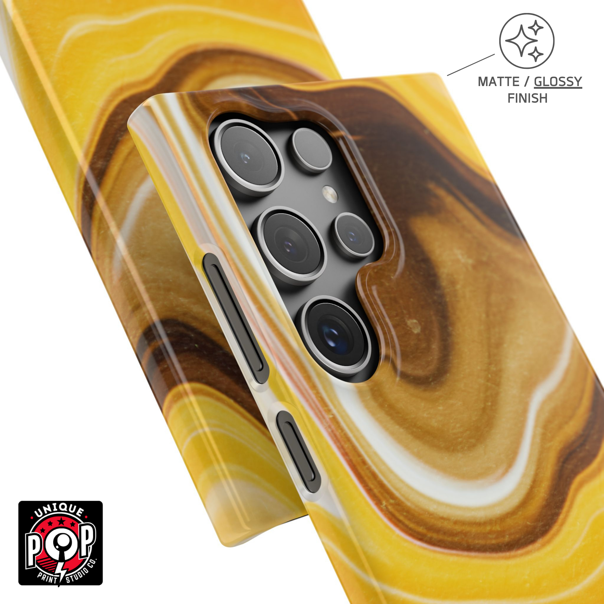 Galactic elegance | "Yellow Brown White" | Ultra slim case for Samsung®