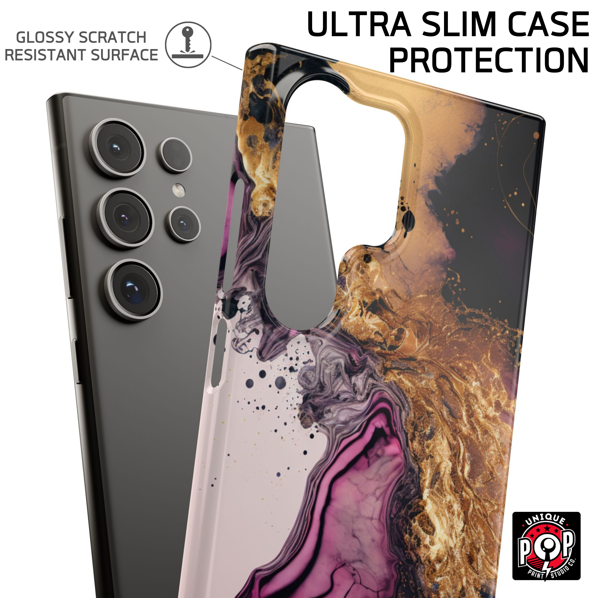 Galactic elegance | "Splash Gold" | Ultra slim case for Samsung®