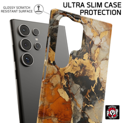 Galactic elegance | "Orange Black Gold" | Ultra slim case for Samsung®