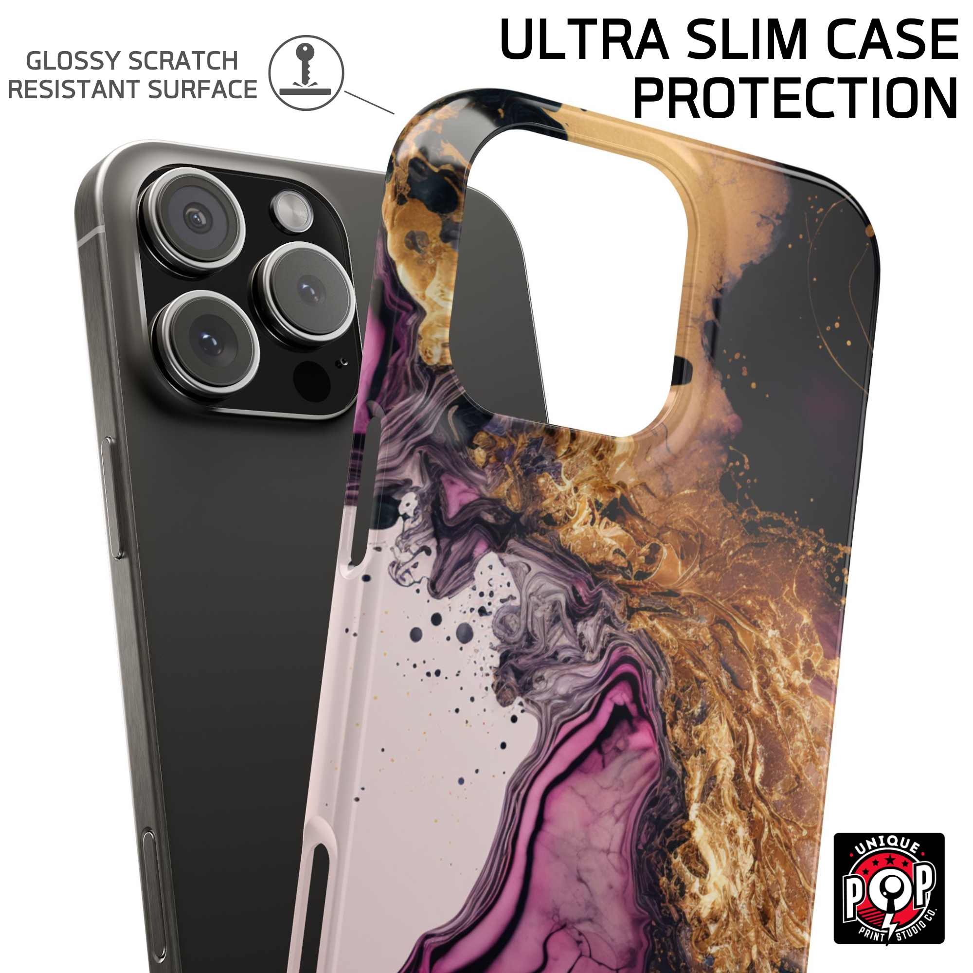 Galactic elegance | "Splash Gold" | Ultra slim case for iPhone®