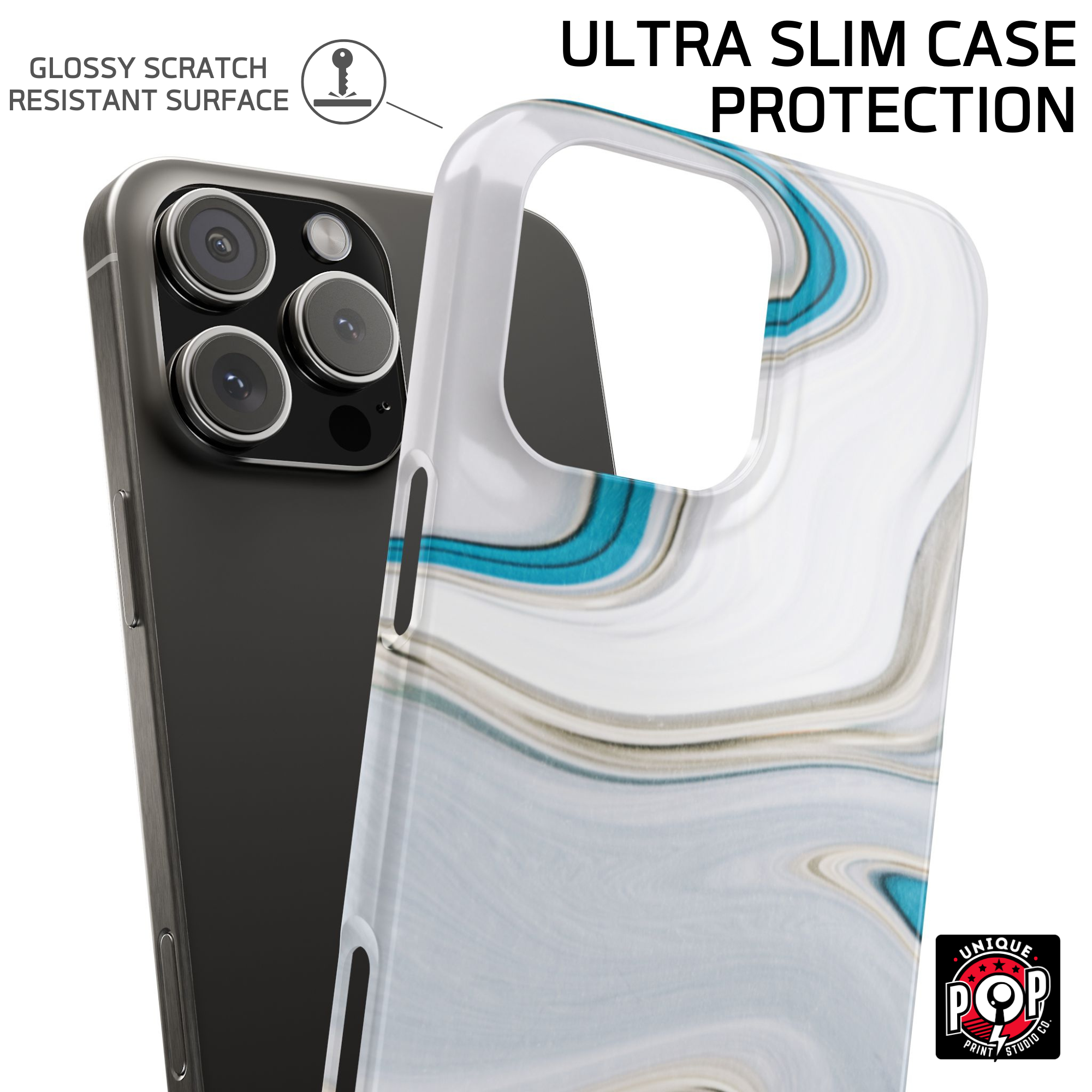 Galactic elegance | "White Turquoise" | Ultra slim case for iPhone®