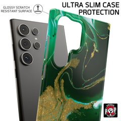 Galactic elegance | "Green Marble" | Ultra slim case for Samsung®