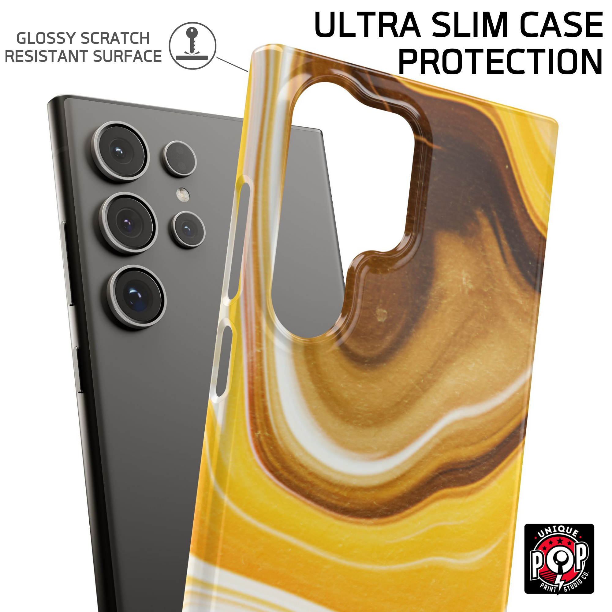 Galactic elegance | "Yellow Brown White" | Ultra slim case for Samsung®