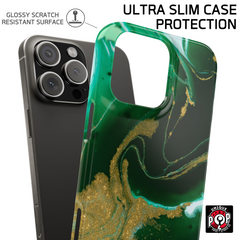 Galactic elegance | "Green Marble" | Ultra slim case for iPhone®