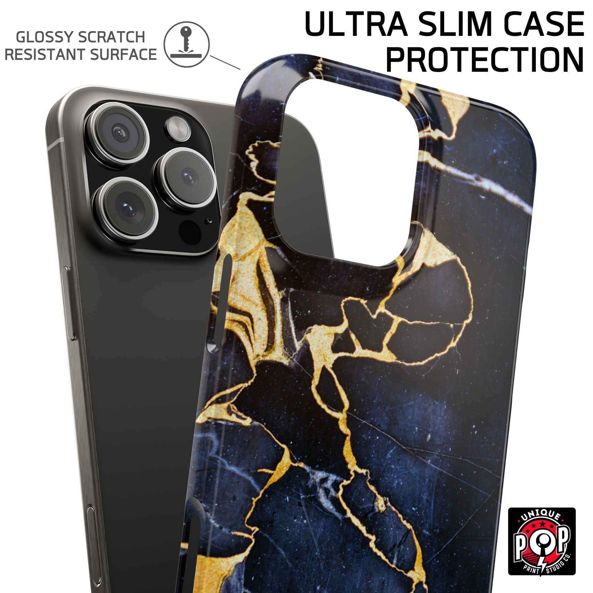 Galactic elegance | "Blue Gold" | Ultra slim case for iPhone®