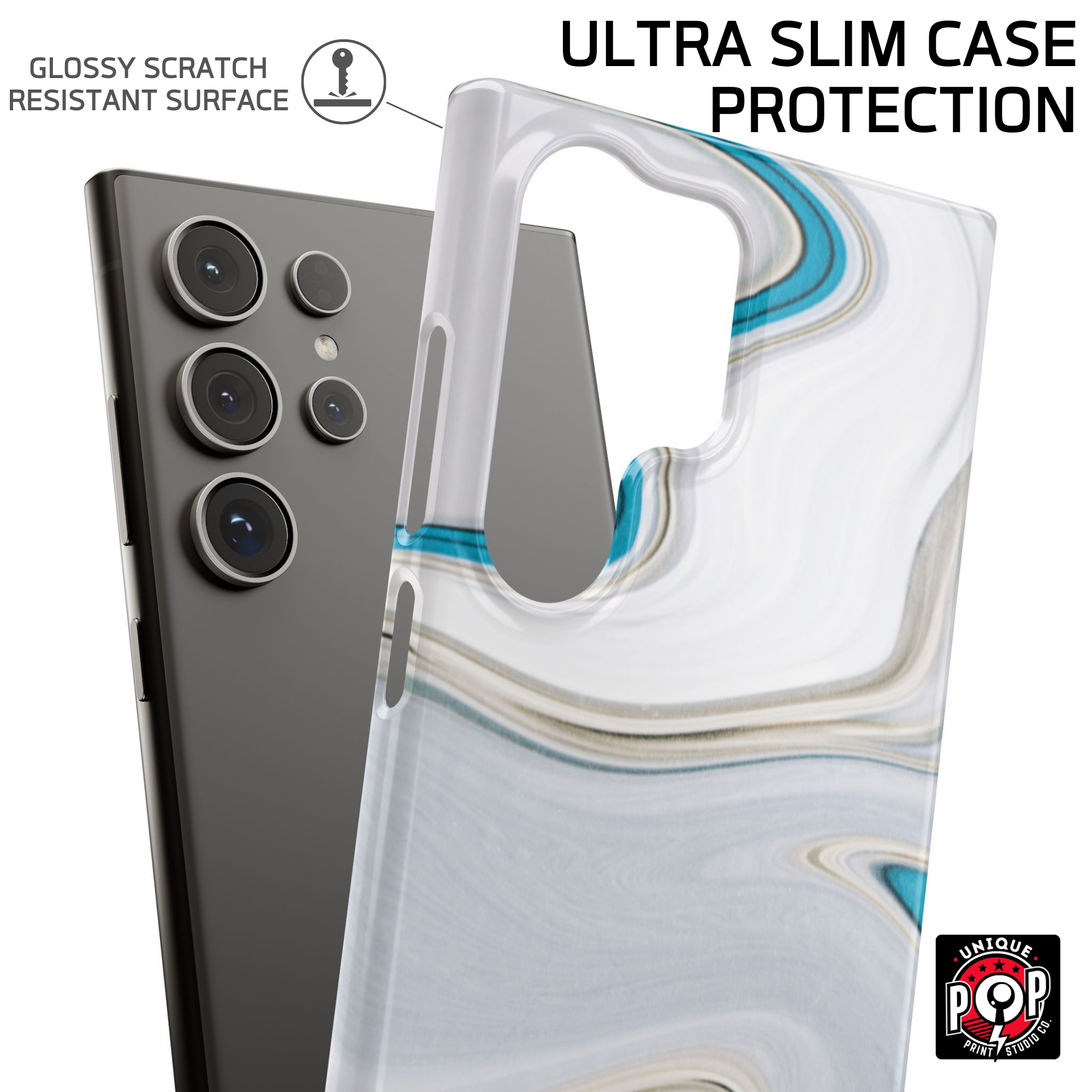 Galactic elegance | "White Turquoise" | Ultra slim case for Samsung®